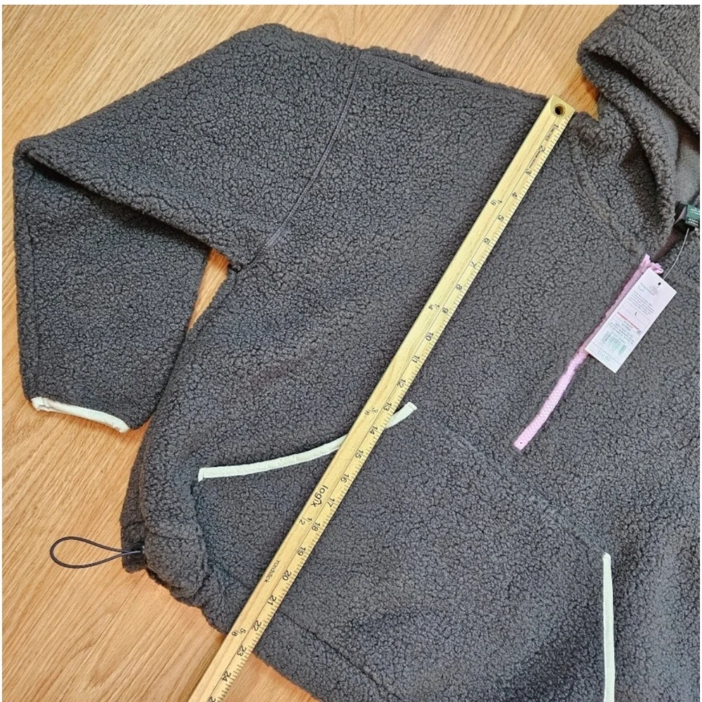 Wild Fable Women’s Sherpa Half Zip Cropped Hooded Sweatshirt - Picture 11 of 16